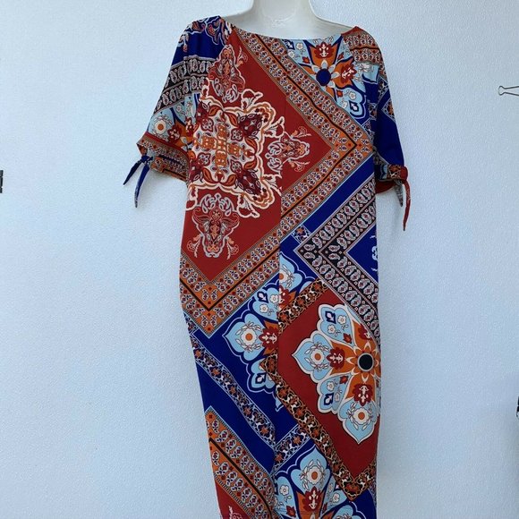 RM LL Women's Dress Size 2X Round Neck Short Sleev - Picture 5 of 7